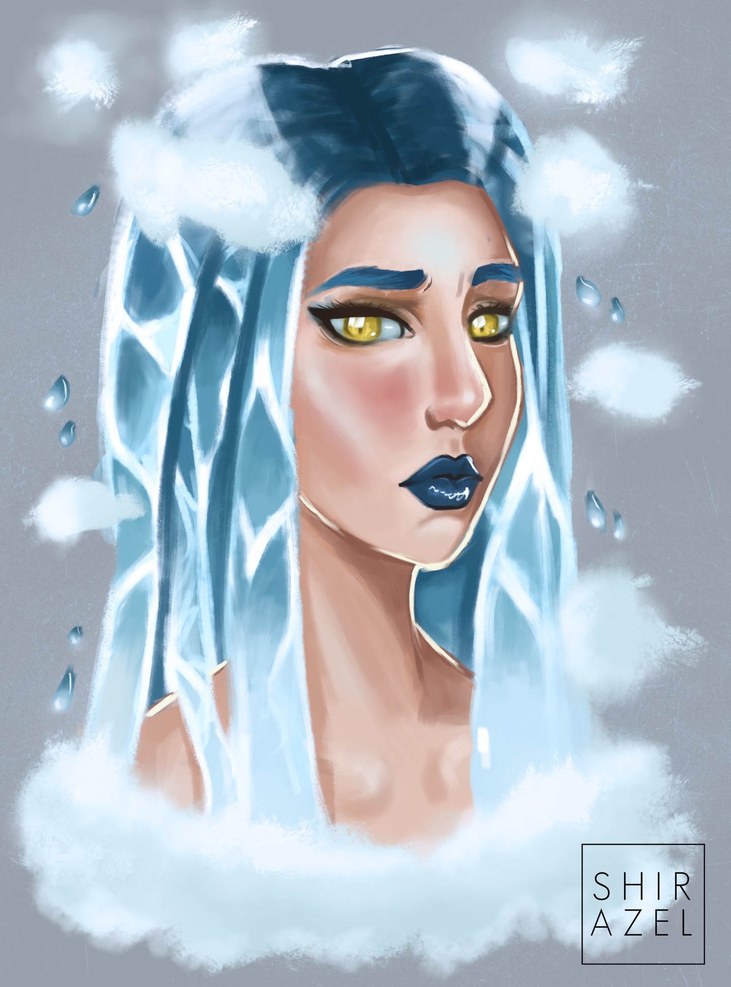 sketch water girl colored par Shirazel