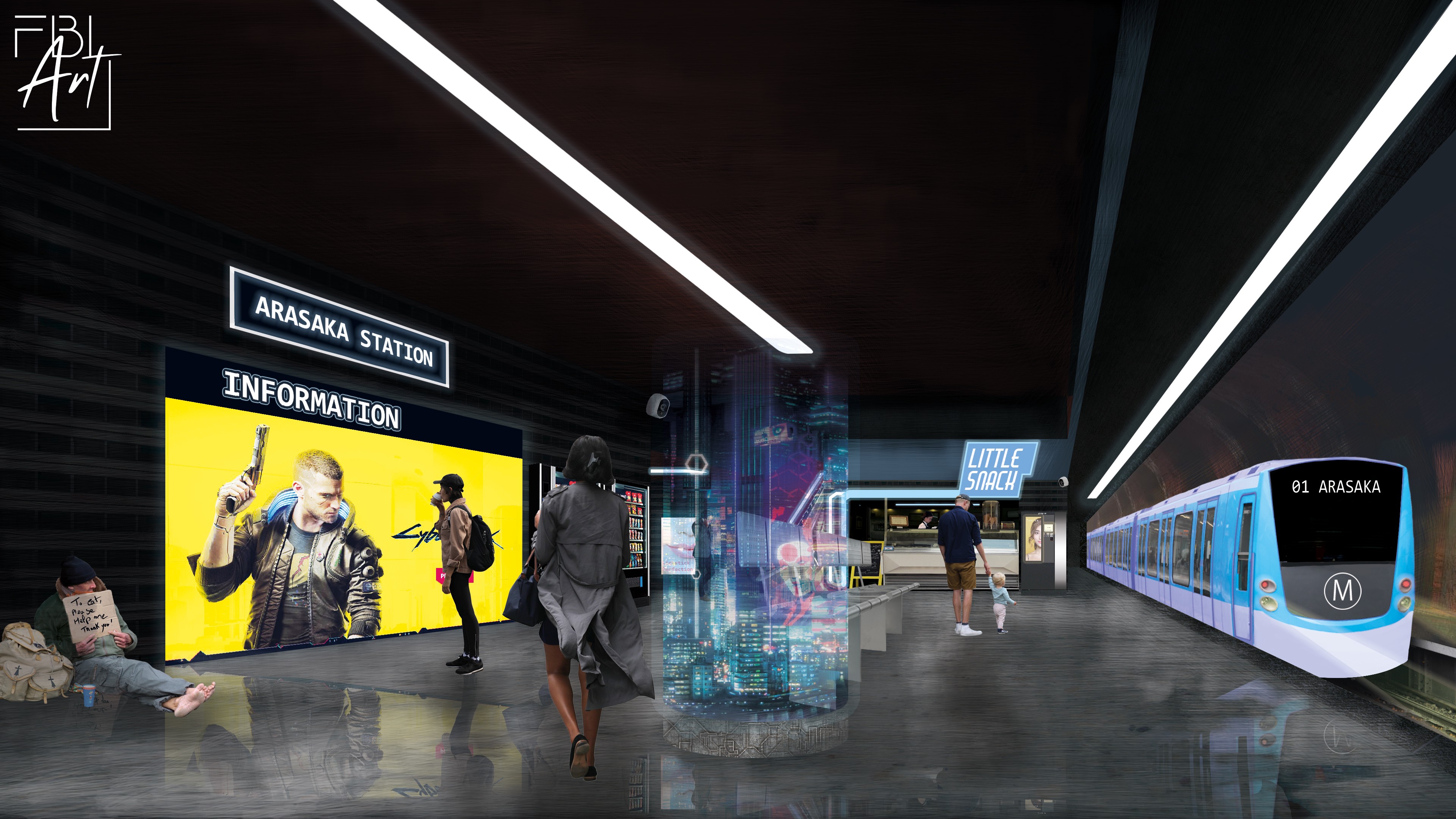 Interior Metro Cyberpunk - Arasaka Station [ # Challenge 12 DPS ] par FBI_Art
