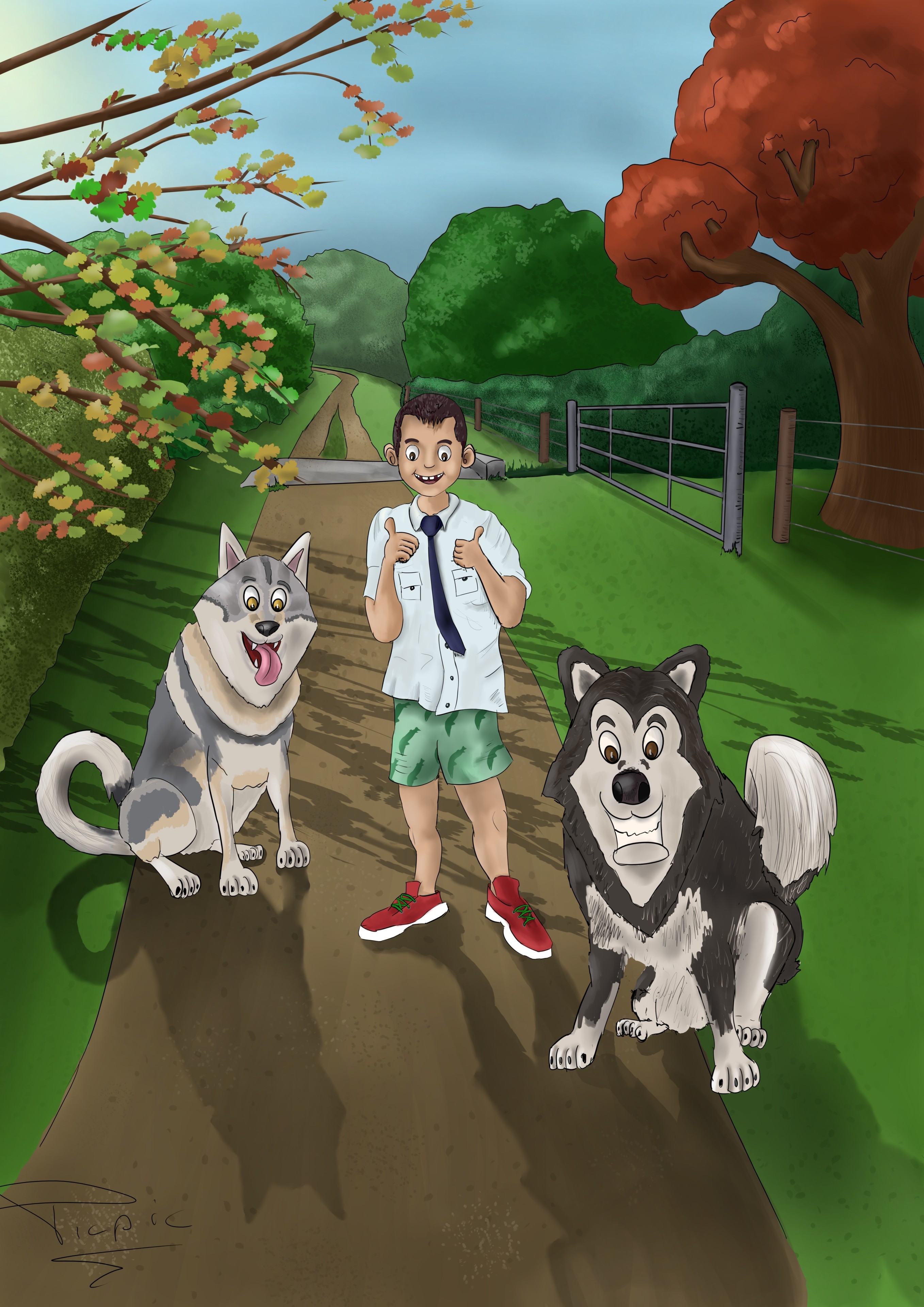Evann et les chiens version bd/cartoon par Pikachu1303