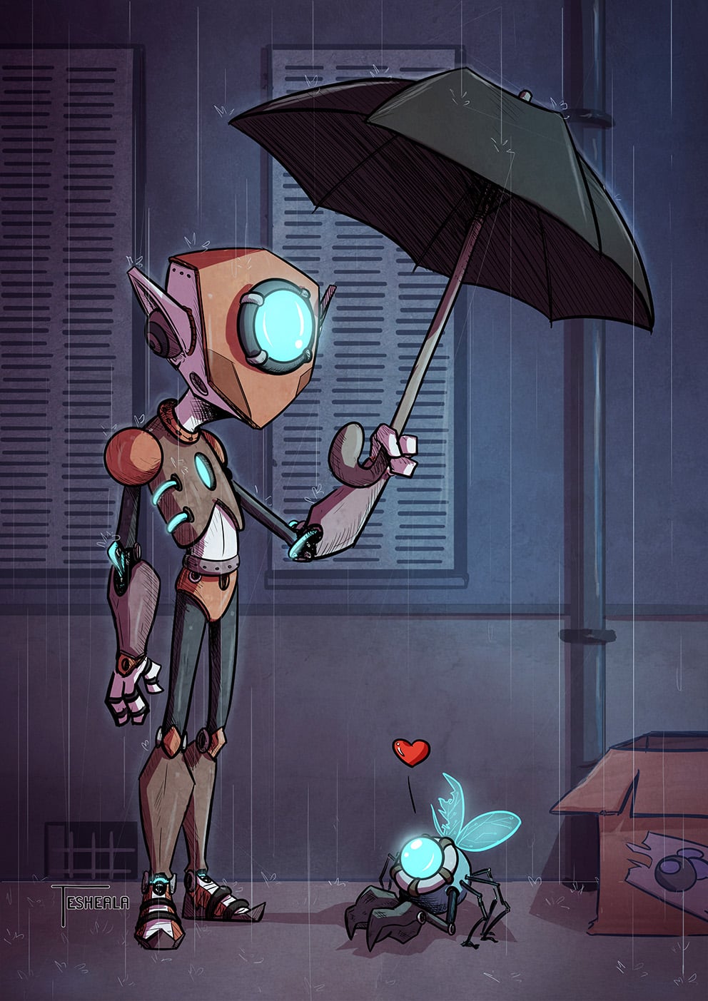 Robot et androïde par Tesheala